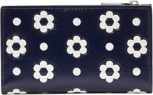 محفظة Kate Spade New York النسائية Morgan Daisy Dot Embossed Saffiano Leather Small Slim Bifold Wallet، Parisian Navy Multi، مقاس واحد in Kuwait