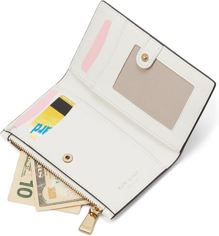 محفظة Kate Spade New York النسائية Morgan Daisy Dot Embossed Saffiano Leather Small Slim Bifold Wallet، Parisian Navy Multi، مقاس واحد in Kuwait