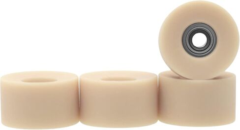 تيك تيونيج عجلات لوح اصابع يوريتان 61D من ابيكس - نمط كروزر، على شكل وعاء، قطر 8.7 ملم - محامل ستيلث ABEC-9 - صنع في الولايات المتحدة الامريكية - لون رمادي وابيض in Kuwait