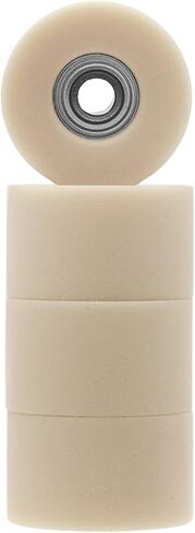 تيك تيونيج عجلات لوح اصابع يوريتان 61D من ابيكس - نمط كروزر، على شكل وعاء، قطر 8.7 ملم - محامل ستيلث ABEC-9 - صنع في الولايات المتحدة الامريكية - لون رمادي وابيض in Kuwait