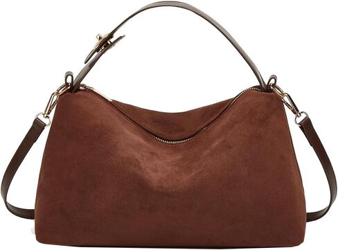 Suede Shoulder Bags For Women Crossbody Bag Suede Tote Bag Satchels Slouchy Work Purses Crescent Handbag Fall Top Handle in Saudi Arabia