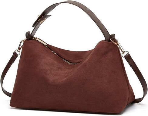 Suede Shoulder Bags For Women Crossbody Bag Suede Tote Bag Satchels Slouchy Work Purses Crescent Handbag Fall Top Handle in Saudi Arabia