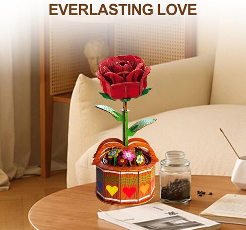 3D Puzzle for Adults, 3D Wooden Puzzles with Music Lights Rotation, Lifelike Rose Flower in Saudi Arabia