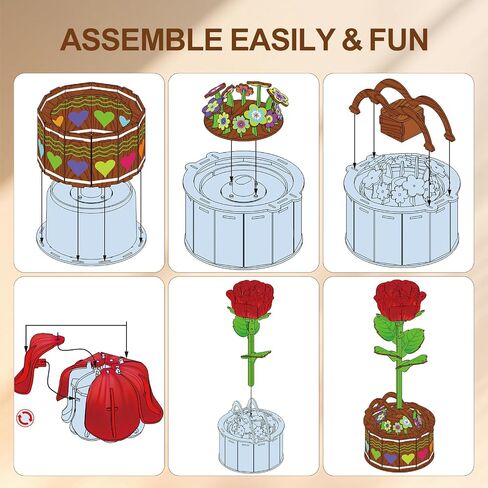 3D Puzzle for Adults, 3D Wooden Puzzles with Music Lights Rotation, Lifelike Rose Flower in Saudi Arabia