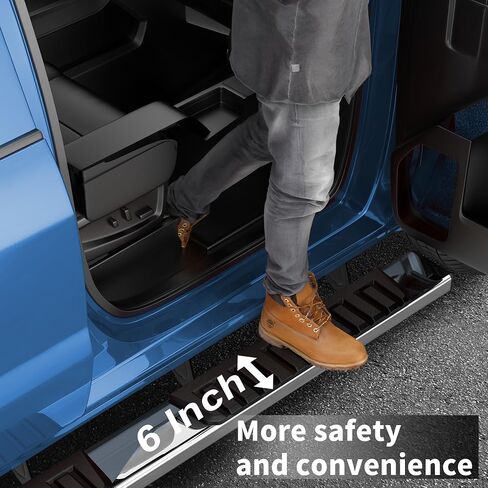 6 inches Running Boards Compatible for 2019-2024 Chevy Silverado/GMC Sierra 1500 2500HD 3500HD Crew Cab Side Steps Nerf Bar in Saudi Arabia