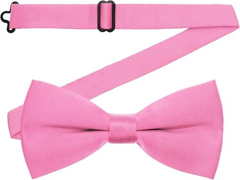 Bow Ties for Men, Pre-Tied Black Bow Tie Adjustable Solid Color Bowtie for Tuxedo/Work/Casual/Wedding/Party in Kuwait