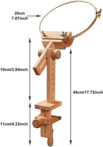 Embroidery Stand Table Clamp 360 Degree Rotation Cross Stitch Tapestry Hoop on Table Wood Hoop Holder Desktop Cross Stitch Seat Frame for Needlework Sewing DIY in Saudi Arabia