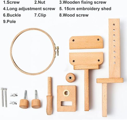 Embroidery Stand Table Clamp 360 Degree Rotation Cross Stitch Tapestry Hoop on Table Wood Hoop Holder Desktop Cross Stitch Seat Frame for Needlework Sewing DIY in Saudi Arabia