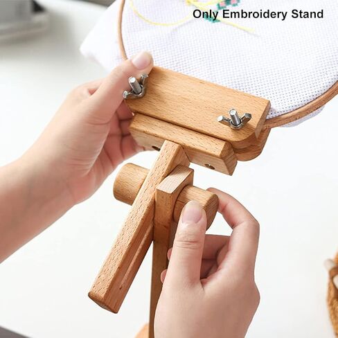 Embroidery Stand Table Clamp 360 Degree Rotation Cross Stitch Tapestry Hoop on Table Wood Hoop Holder Desktop Cross Stitch Seat Frame for Needlework Sewing DIY in Saudi Arabia