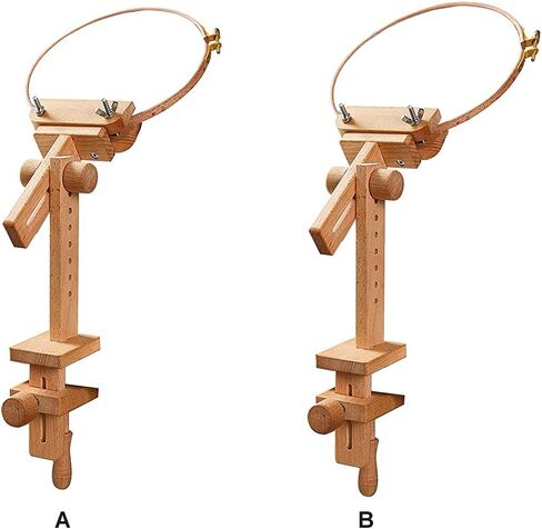 Embroidery Stand Table Clamp 360 Degree Rotation Cross Stitch Tapestry Hoop on Table Wood Hoop Holder Desktop Cross Stitch Seat Frame for Needlework Sewing DIY in Saudi Arabia
