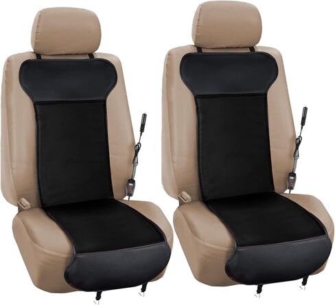ZONETECH Car Travel Seat Cover Cushion 2-Pack Premium Quality Classic Black Comfortable Seat Cushion in Kuwait