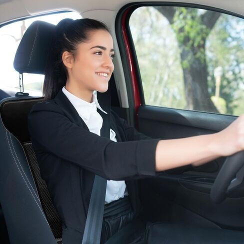 ZONETECH Car Travel Seat Cover Cushion 2-Pack Premium Quality Classic Black Comfortable Seat Cushion in Kuwait