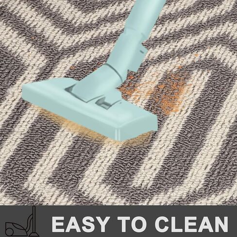 سجاد عداء Cekene للممر، 20 بوصة × 59 بوصة، سجادة مطبخ غير قابلة للانزلاق وقابلة للغسل مع دعم مطاطي، سجادة غسيل هندسية للمزرعة، سجادة أرضية متينة للمدخل، رمادي in Kuwait