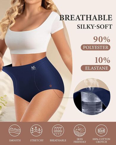 Women's High Waisted Underwear Ladies Panties Postpartum Full Coverage Briefs 4 Pack Stretch Soft Comfort in Kuwait