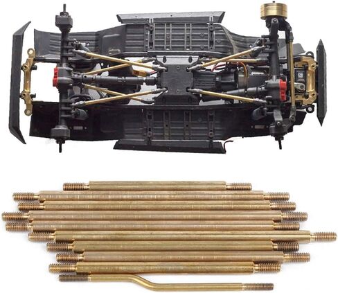 مجموعة قضيب ربط التوجيه النحاسي قضيب توصيل النحاس لمحوري Scx10 III AX103007 1/10 RC ملحقات السيارة in Kuwait