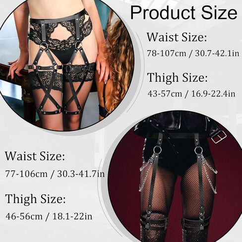 Leather Body Chains for Women Sexy Harness Waist Chains Black Belt Chest Chains Punk Adjustable Rave Body Jewelry in Saudi Arabia