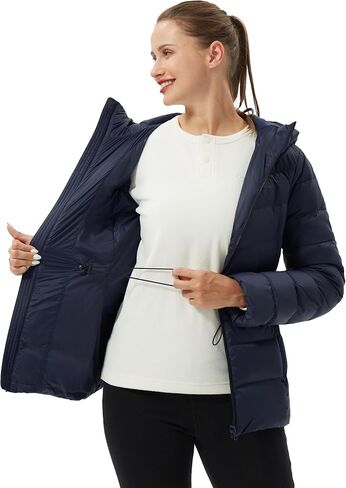 Pioneer Camp Women's Winter Puffer Jacket 700 Fill Down Coat Water-Repellent Quilted Fuffy Outerwear with Hood in Kuwait