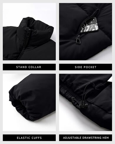 Women’s Cropped Puffer Jacket Long Sleeve Winter Puffy Coat Short Warm Casual Quilted Jackets in Saudi Arabia