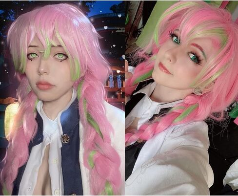 Women's Green Wig Short Curly Wavy Bob Wig Girls Cosplay Costume Halloween (Light Green) in Saudi Arabia