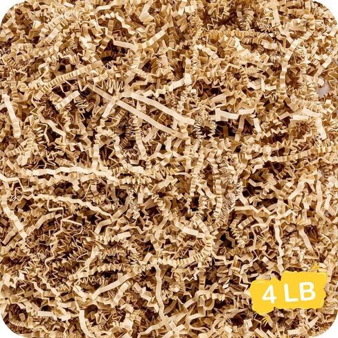 4 LB Kraft Crinkle Cut Paper Shred Filler Gift Wrapping Basket Filling Gift Box Filler Confetti Paper Shreds Stuffing for Birthday Christmas Wedding Basket Filler Decoration (Kraft) in Kuwait