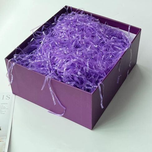 JINZOFLY Plastic Shred Filler for Gift Wrapping Basket Filling, Gift Box Filler for Easter, Birthday, Christmas, Thanksgiving, Wedding, Mother's Day(Purple) in Saudi Arabia