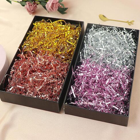 JINZOFLY Crinkle Cut Paper Shred Filler, 100g Shredded Paper for Gift Wrapping Basket, Crinkle Paper Easter Grass Paper for Wedding Birthday Wrapping Boxes Bags in Kuwait