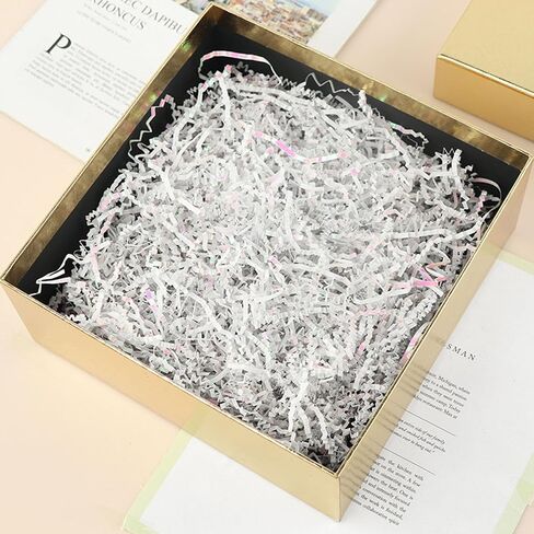 JINZOFLY Crinkle Cut Paper Shred Filler, 100g Shredded Paper for Gift Wrapping Basket, Crinkle Paper Easter Grass Paper for Wedding Birthday Wrapping Boxes Bags in Kuwait