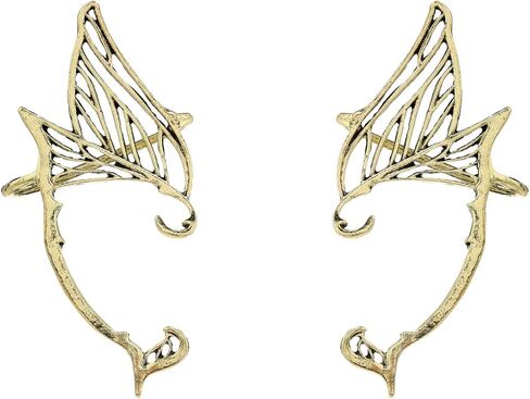 2Pcs Gothic Elf Ear Cuffs Goth Elf Fairy Earrings Non-Pierced Fake Earrings Costume Cosplay Accessories for Teen Womens Girls in Saudi Arabia