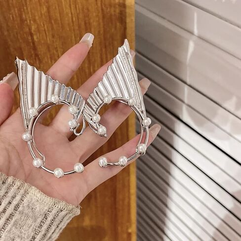 2Pcs Gothic Elf Ear Cuffs Goth Elf Fairy Earrings Non-Pierced Fake Earrings Costume Cosplay Accessories for Teen Womens Girls in Saudi Arabia