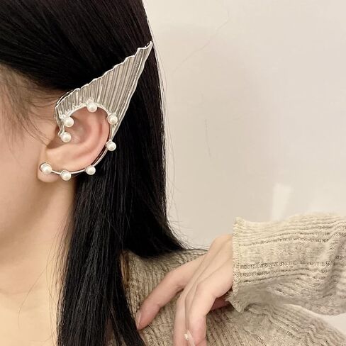 2Pcs Gothic Elf Ear Cuffs Goth Elf Fairy Earrings Non-Pierced Fake Earrings Costume Cosplay Accessories for Teen Womens Girls in Saudi Arabia