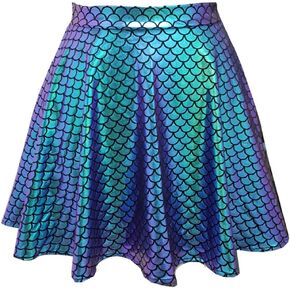 ملابس Pinda Rave Bottoms من لوازم حفلات حورية البحر قزحية الألوان، تنورة متزلج مضيئة عالية الخصر in Kuwait