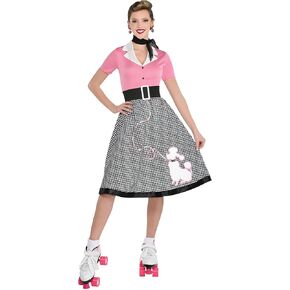 Women's Car Hop Cutie Costume - Plus XXL (18-20)- Retro Roller Diner Doll Style, Perfect For Halloween & Costume Parties - 1 Set