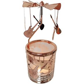 Carousel Candle Rotary Candle Holder Spinning Candleholder Metal Tea Light Candlestick for Home Decor (Silver Christmas Socks)