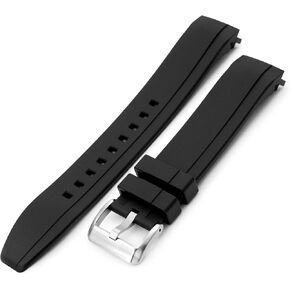 StrapXPro Rubber Strap compatible with Seiko New Monster 4th Generation SBDY035 SRPD25, Black