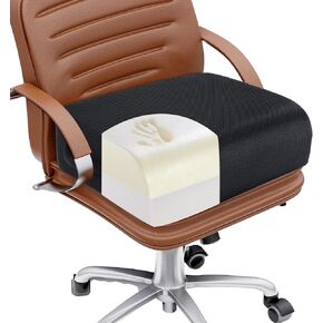ROYALAY Thickened Chair Cushions, Seat Cushions for Office Chairs for Long Sitting, Memory Foam Booster Seat Cushion with Carry Handle for Trucks, Car, Office Chair, Home, Wheelchair(17x18x5,Black)