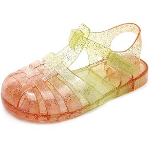 Princess Costumes Jelly Flats Shoes, Cosplay Birthday Party Dress Up Sandals for Little Girls, Toddler or Kids