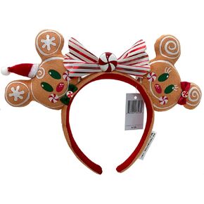 Mouse Ear Bow Headbands,Christmas Gingerbread Man Hairbands Hair Accessories,Glitter Party Christmas Princess Decoration Cosplay Costume for Girls/Women