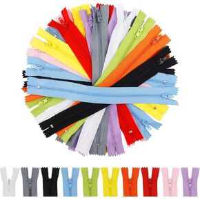 30 Pcs Nylon Coil Zippers Sewing Zippers for Tailor Sewing in 10 Assorted Colors Colorful Crafts Bulk Zipper Supplies Mixed Color Invisible Zippers for Bags Garment Craft DIY Accessories (9.5 Inches)