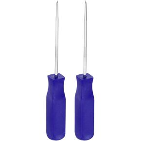 HARFINGTON 2pcs Straight Pick Hook 135mm Chrome Vanadium Steel Cr-V TPR Plastic Handle Square Automotive Pick Tool Set for Removing O Rings Small Items, Blue