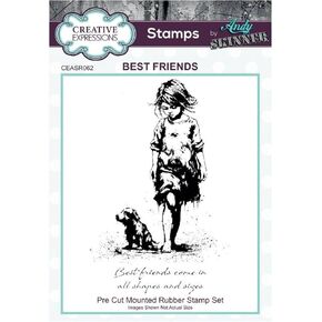 Andy Skinner Craft Stamp, Rubber, Grey, 3.5 x 5.25 in