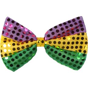 Beistle 60067 2 Piece Beaded Mardi Gras Ties, 13", Green/Gold/Purple