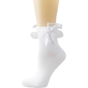 Women Lace Socks Ruffle with Bow, Cute Princess Lolita socks
