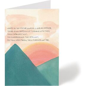 Hymns By Hannah Watercolor Christian Hymn Notecards Gift Set, 4 Notecards w/ Envelopes and Sticker Envelope Seals, 4"x6" Notecards, Blank Inside, Reprints of Original, Hand-painted Watercolor Art,
