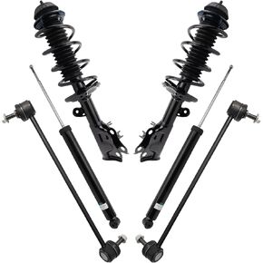 TRQ Front and Rear Suspension Kit Complete Strut & Coil Spring Assembly Shock Absorber Sway Bar Stabilizer Link Compatible with 2016-2022 Honda HR-V