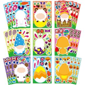 St.Patricks Day Craft Kit for Kids, Leprechaun Ornaments Hanging Art and Craft DIY Project, Make Your Own Leprechaun Stickers Kit, St Patricks Day Shamrock Crafts Party Favors Decorations, 24 Sets