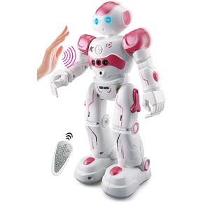 PowerTRC Robot Toys for Kids 2-4, Robot Remote Control for Kids Interactive Rechargeable Smart Dancing Educational Programmable Gesture Sensing Toddler RC Robot Boy Toy (Pink)