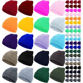 Jecery 80 قبعات شتوية كبيرة الحجم للمشردين في الطقس البارد قبعات حرارية قابلة للتمدد قبعات محبوكة دافئة (لون مشرق) in Kuwait