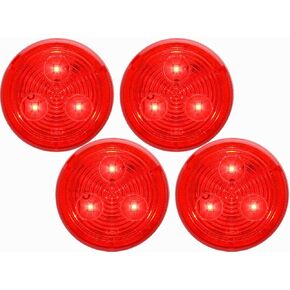 Optronics 4 Pack 2 1/2" Round Red 3 Diode LED Marker Clearance Light MCL57RB