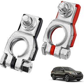 1 Pair Premium Battery Terminal Connectors for Nissan - Compatible for Nissan, Rouge, Maxima, Murano, Positive and Negative Battery Terminals for Nissan, 243407F000,24340-7F000, 243407F001