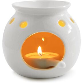 زيت عطري من السيراميك من WD&CD، مواقد زيت السيراميك، حامل شمع متنوع لتدفئة الروائح العلاجية، موزع شموع معطرة، ديكور غرفة نوم المنزل، أبيض in Kuwait